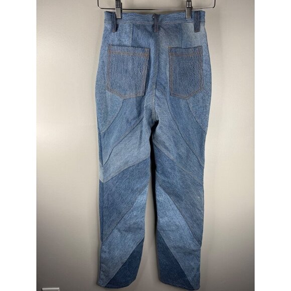 NEW EB DENIM Vien Straight Leg Patchwork Jeans Size S - Picture 6 of 8